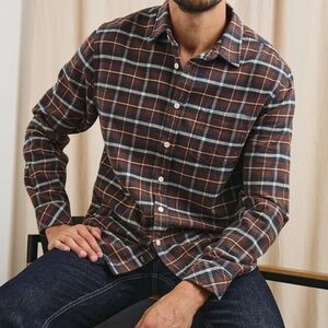 NWT Rails Forrest Heavy Cotton Flannel Shirt | Men’s L | Hickory Blue